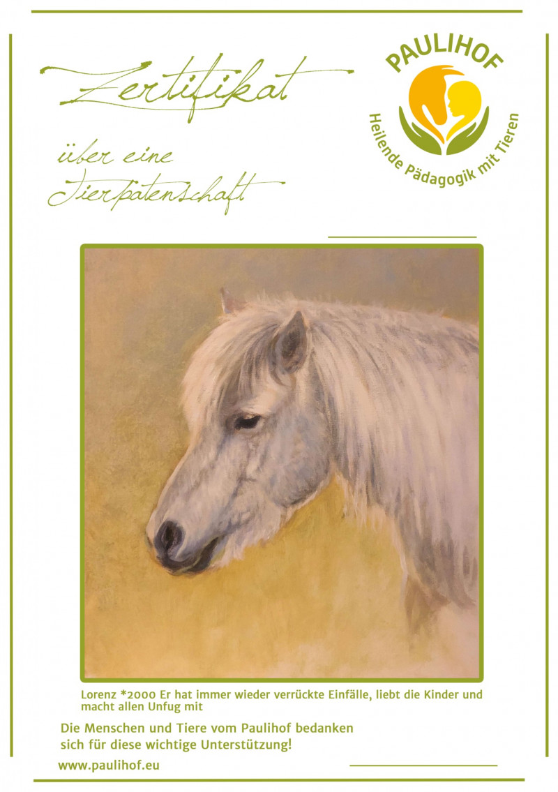 Paulihof-Patenschaften verschenken